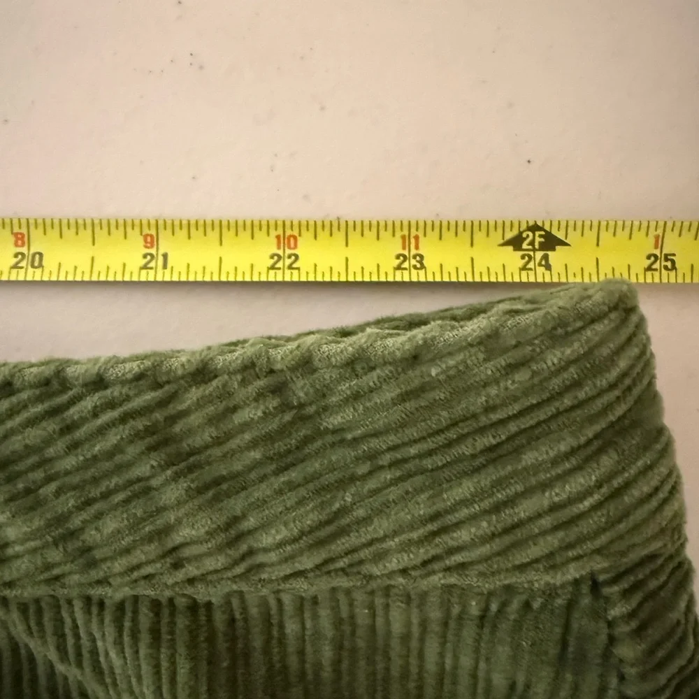 Pilcro Anthropologie Olive Corduroy Button Front Skirt Plus Size 26W - Picture 7 of 10